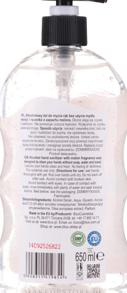 Antibakterielles Handgel mit Alkohol und Melonenduft