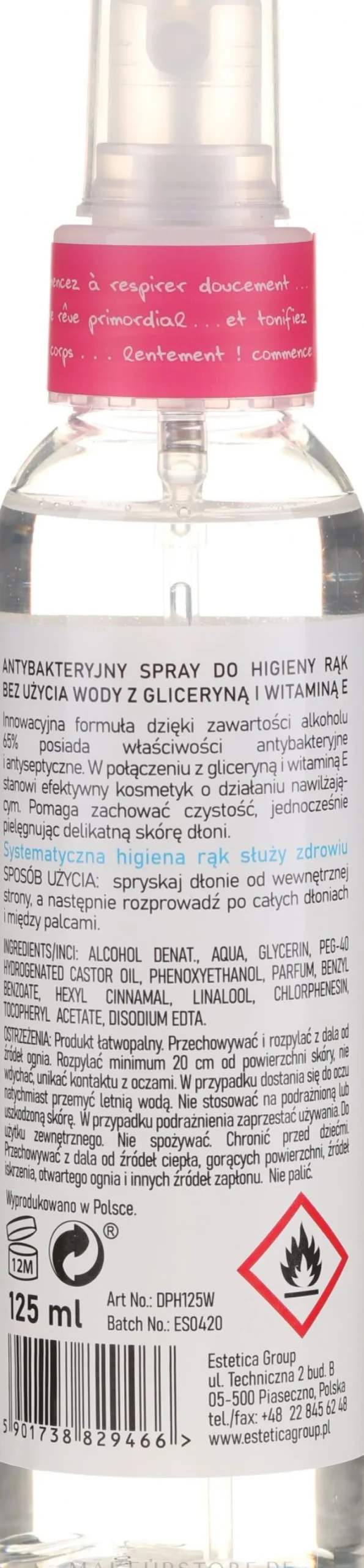 Antibakterielles Handreinigungsspray mit Wassermelonduft