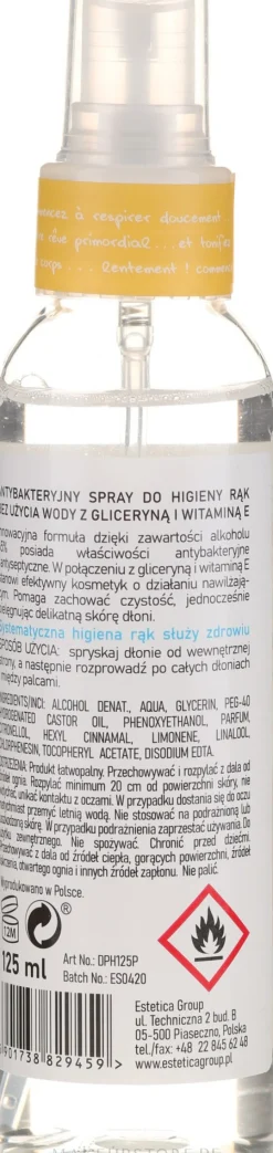 Antibakterielles Handspray mit Pfirsichduft