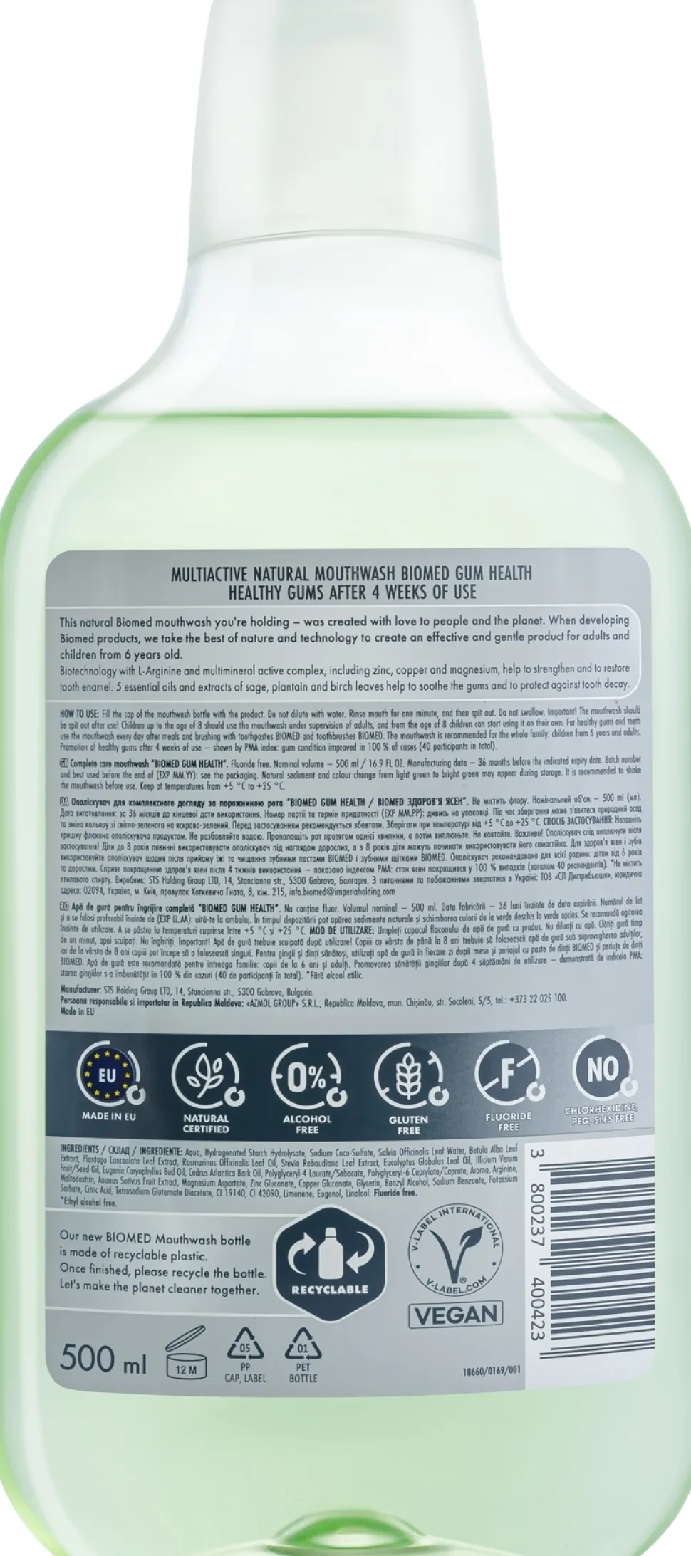 Antibakterielles Mundwasser mit Extrakten aus Salbei, Flohsamen und Birkenblättern