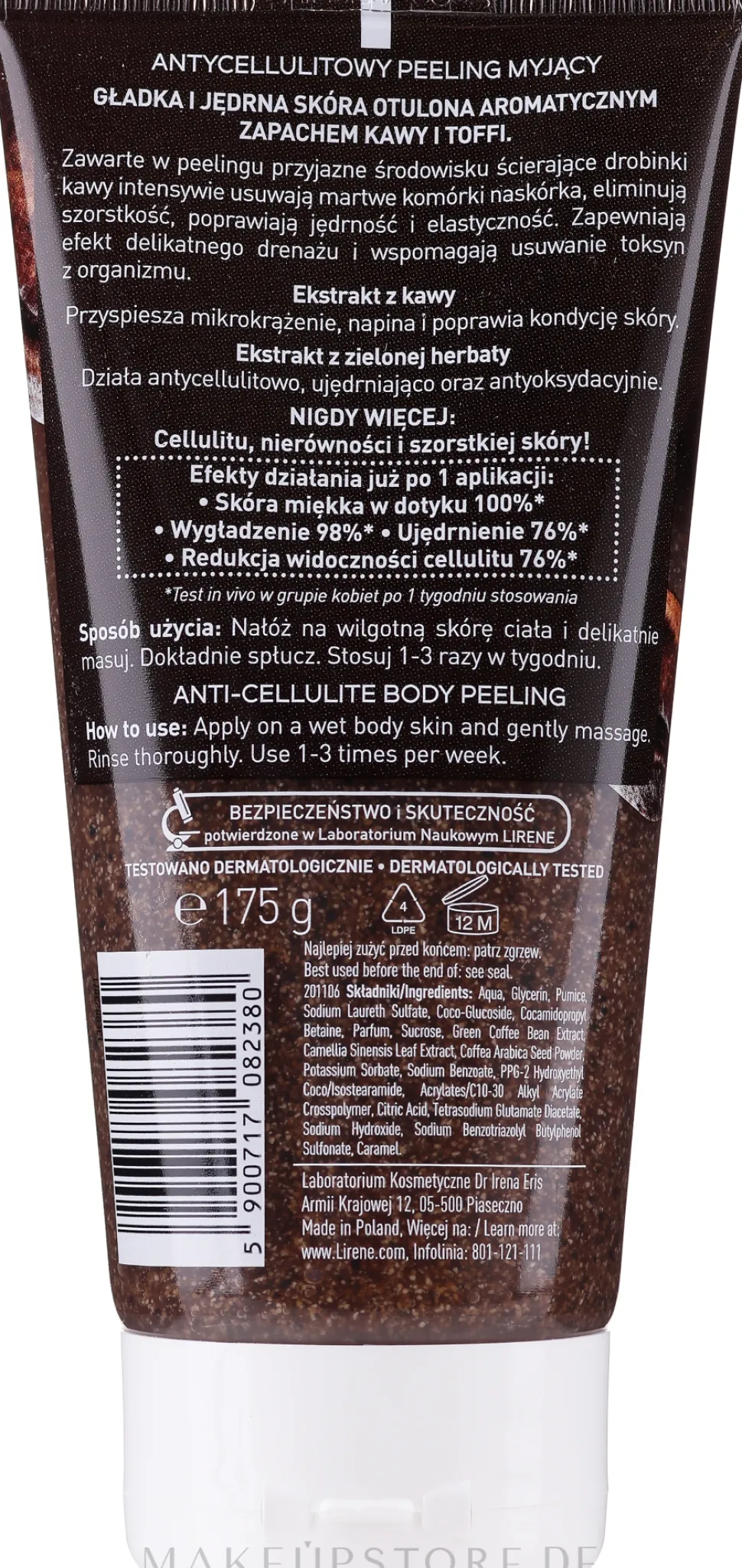 Anti-Cellulite Körperpeeling mit Kaffee- und Grüntee-Extrakt