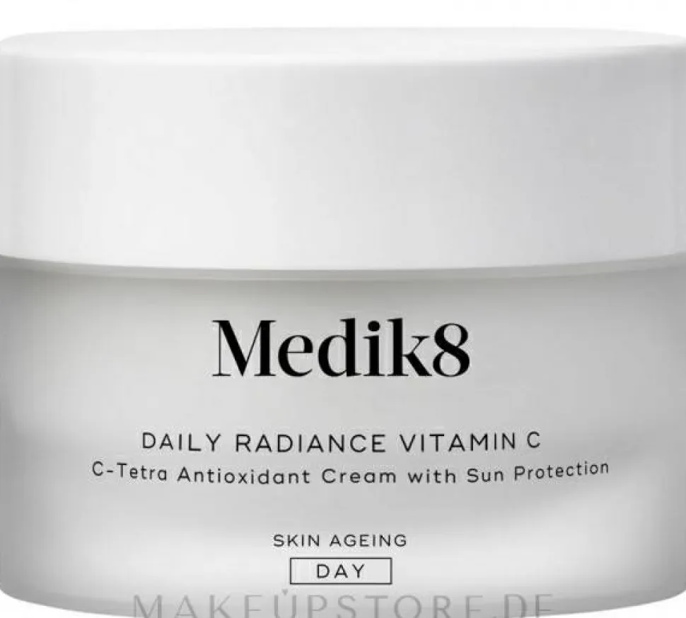 Antioxidative feuchtigkeitsspendende und schützende Anti-Aging Tagescreme mit Vitamin C und Hyaluronsäure für müde Gesichtshaut SPF 30