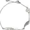 Armband für Damen Feder Flügel und Herzen silbern