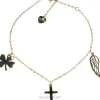 Armband für Frauen Kreuz und Flügel golden