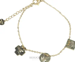 Armband für Frauen Quadrat Kreis und Kreuz golden