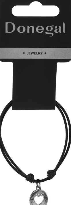 Armband mit Anhänger 'Then', 6413, schwarz mit Herz 2