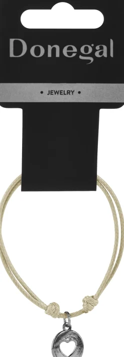 Armband mit Anhänger 'Then', 6413, beige mit Herz