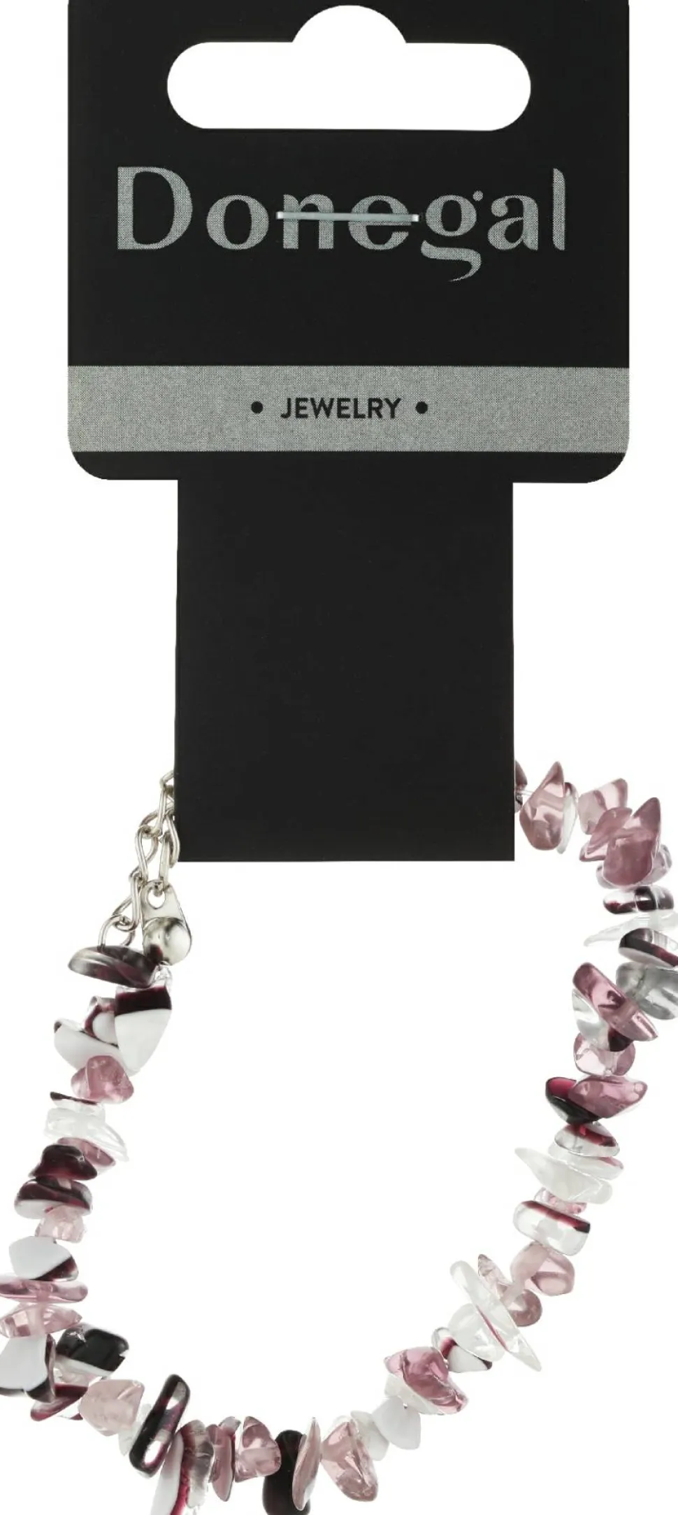 Armband mit Perlen, 6428, weiß-violett-transparent