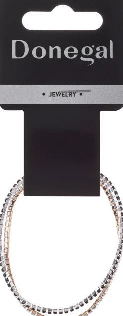 Armband mit Strasssteinen, 6429, 2 Stk., schwarz + blau