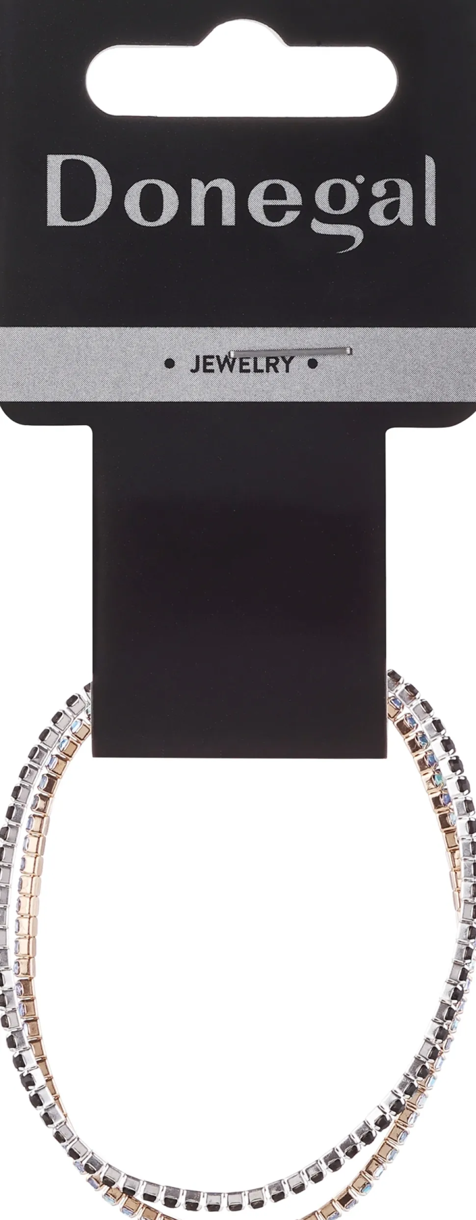 Armband mit Strasssteinen, 6429, 2 Stk., schwarz + blau