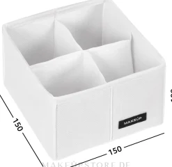 Aufbewahrungs-Organizer mit 4 Fächern weiß 15x15x10 cm Home