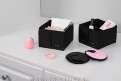 Aufbewahrungs-Organizer mit 4 Fächern schwarz 15x15x10 cm Home