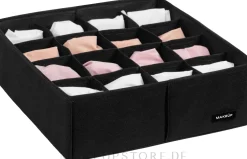 Aufbewahrungs-Organizer mit 16 Fächern schwarz 30x30x10 cm Home