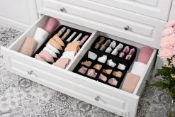 Aufbewahrungs-Organizer mit 12 Fächern schwarz 30x30x10 cm Home