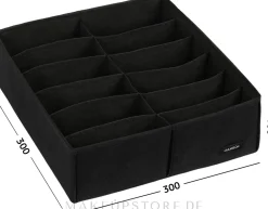 Aufbewahrungs-Organizer mit 12 Fächern schwarz 30x30x10 cm Home