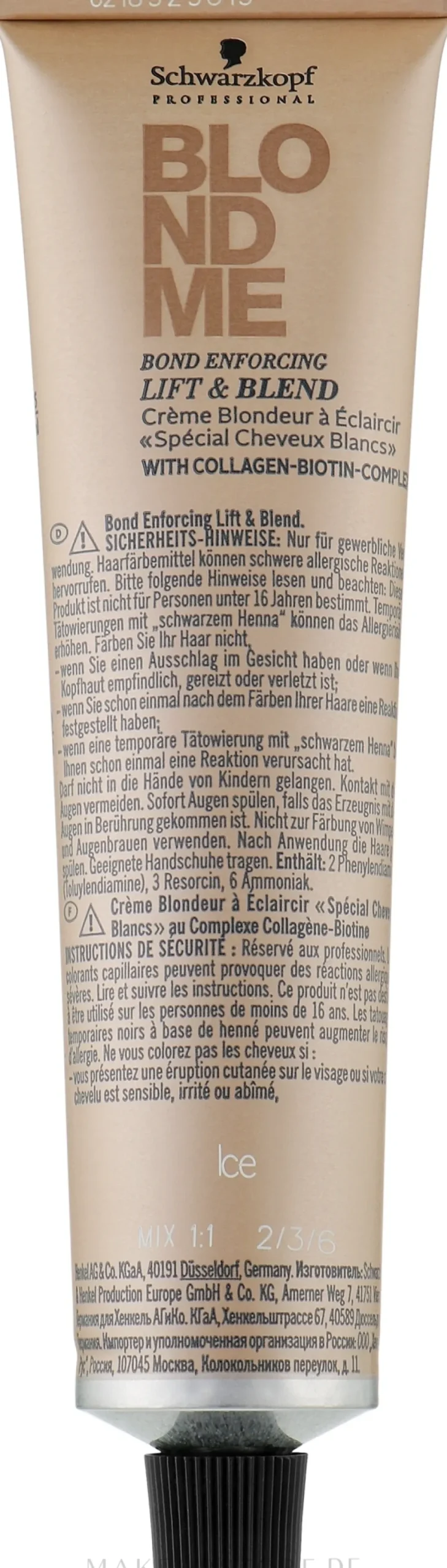 Aufhellende Blondiercreme mit Kollagen