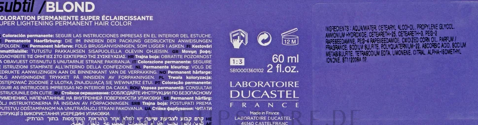 Aufhellende Cremefarbe für das Haar