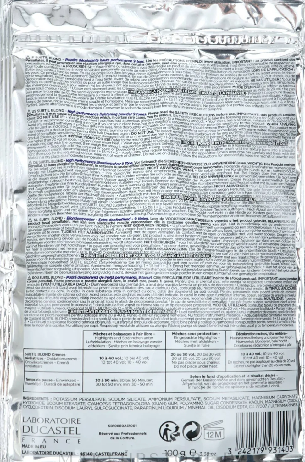Aufhellende Haarpulver bis zu 9 Töne
