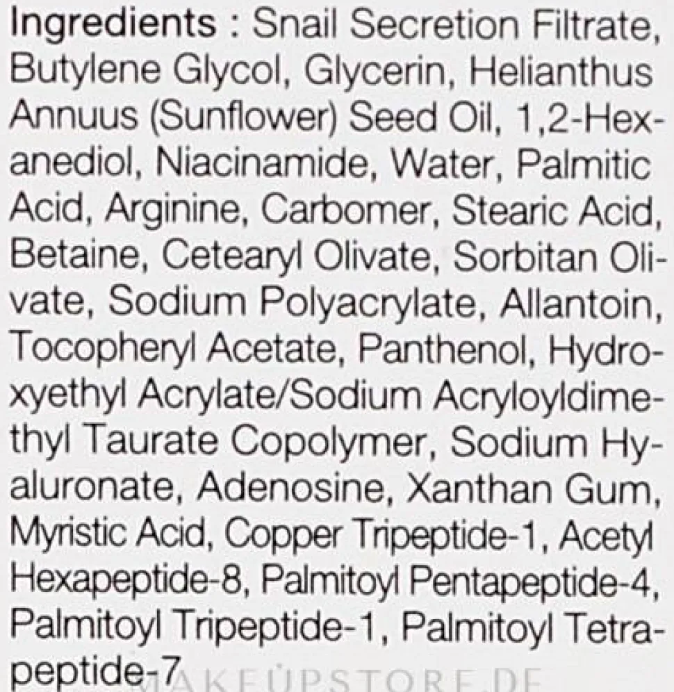 Augencreme mit Peptiden und Schneckenextrakt