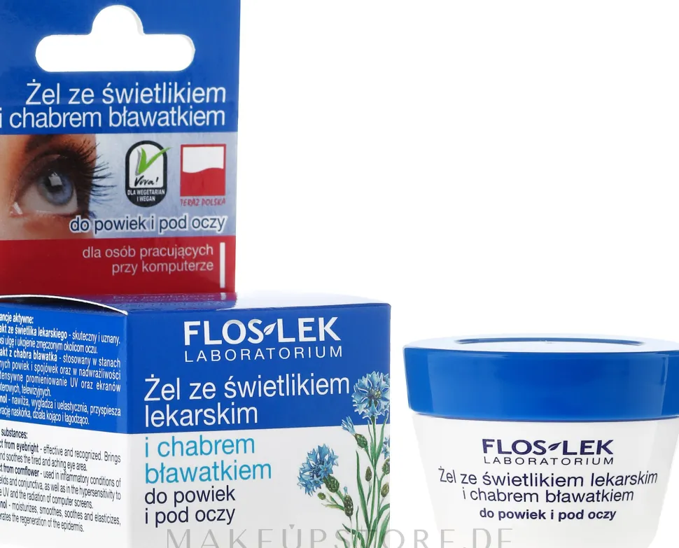 Augenkonturgel mit Augentrost und Kornblume