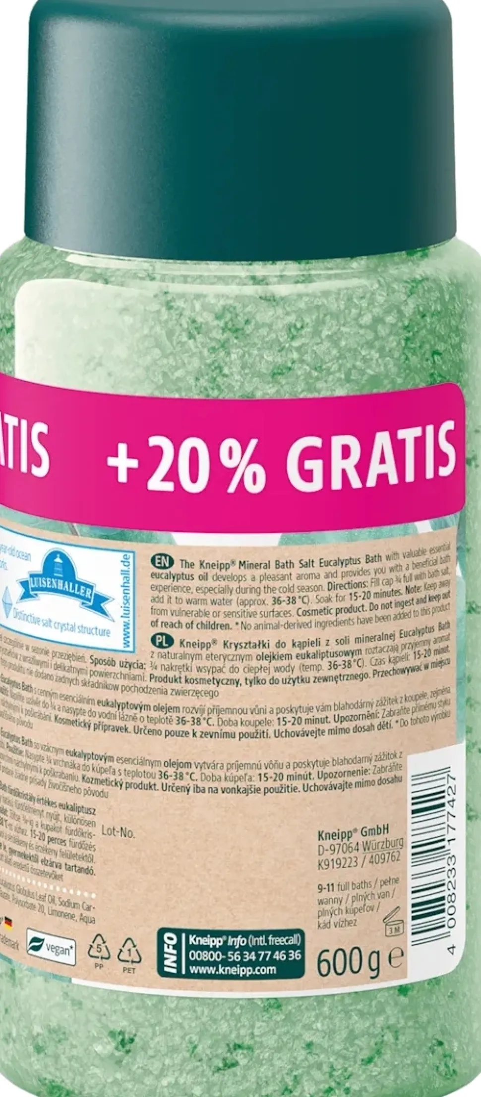 Badekristalle mit ätherischem Eukalyptusöl