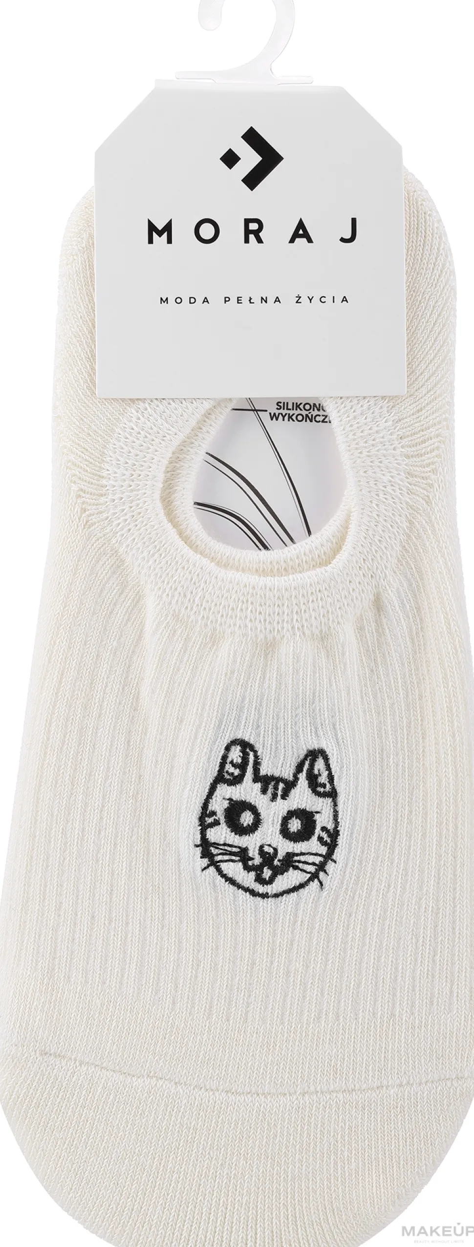 Ballerina-Füßlinge mit Spitze CDB300-009 milchweiß mit Katze