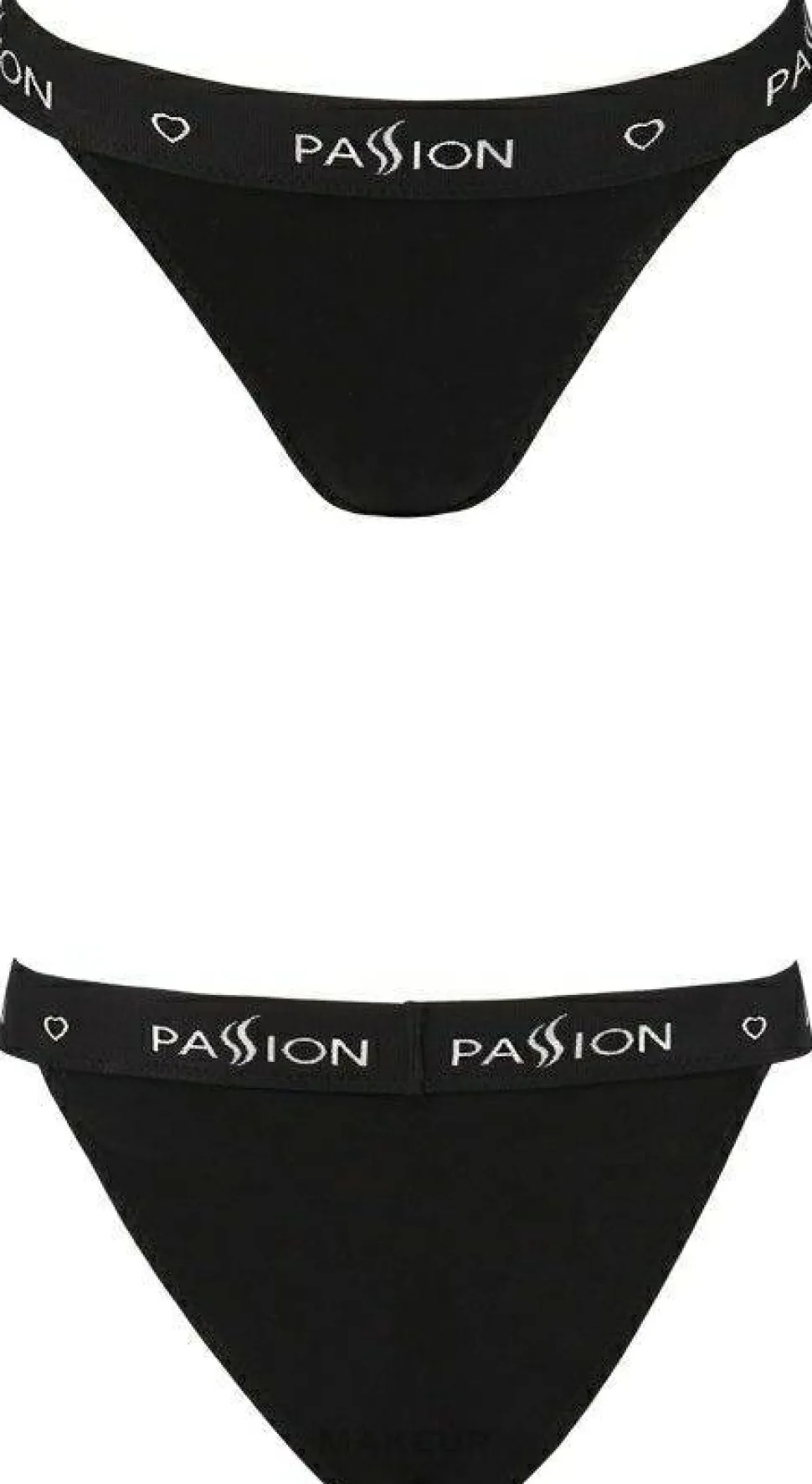 Baumwoll-Tanga-Höschen mit breitem Gummiband PS015 black
