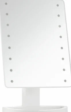 Beleuchteter Kosmetikspiegel LED auf Standfuß, weiß