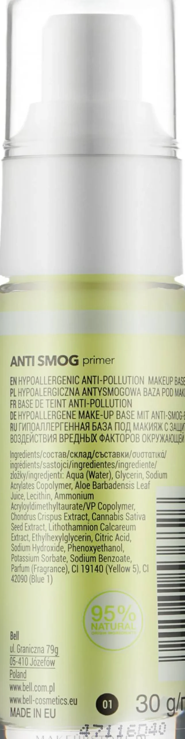 Bell Anti Smog Vegan Hypo Allergenic Primer