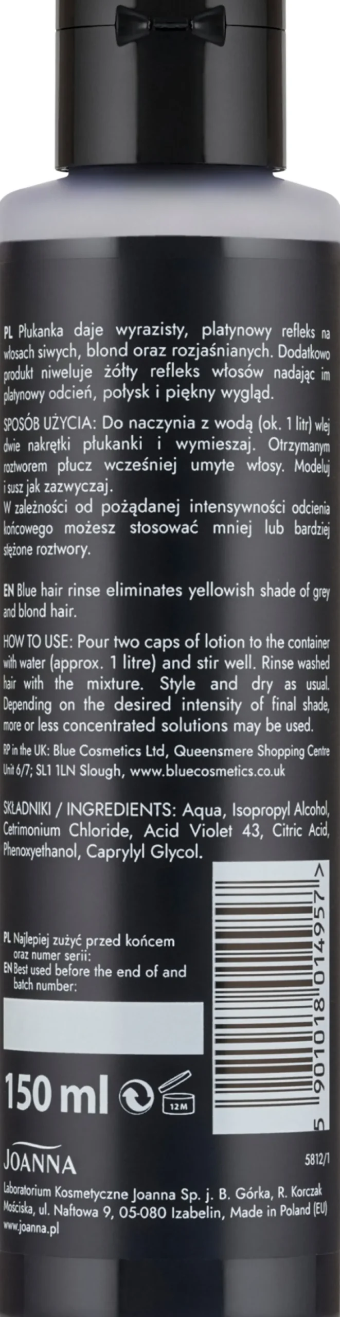 Blaue Tönungsspülung für aufgehellte, blonde und graue Haare