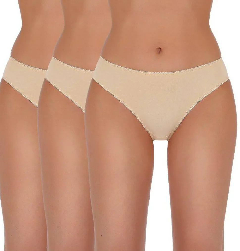 Brasilianischer Slip, Basic Panties 002, beige, 3 Stk.