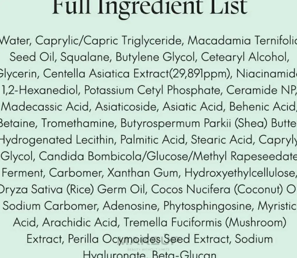 Creme für empfindliche Haut mit asiatischer Säure