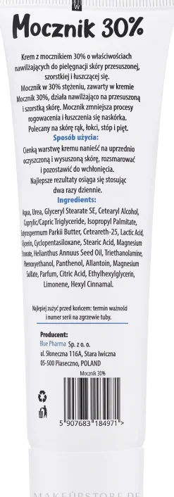 Creme für raue und trockene Haut mit 30% Harnstoff