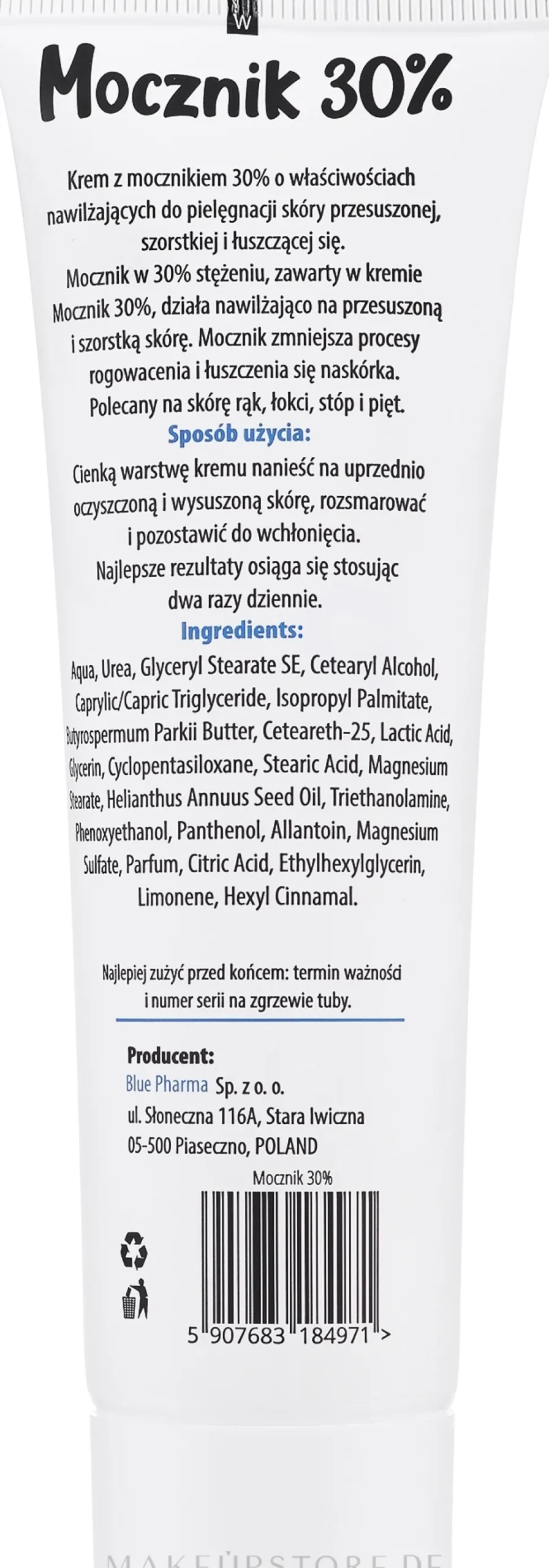 Creme für raue und trockene Haut mit 30% Harnstoff