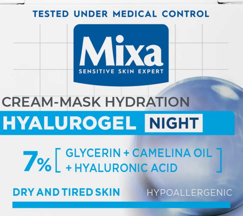 Creme-Maske mit Hyaluronsäure für die Nacht