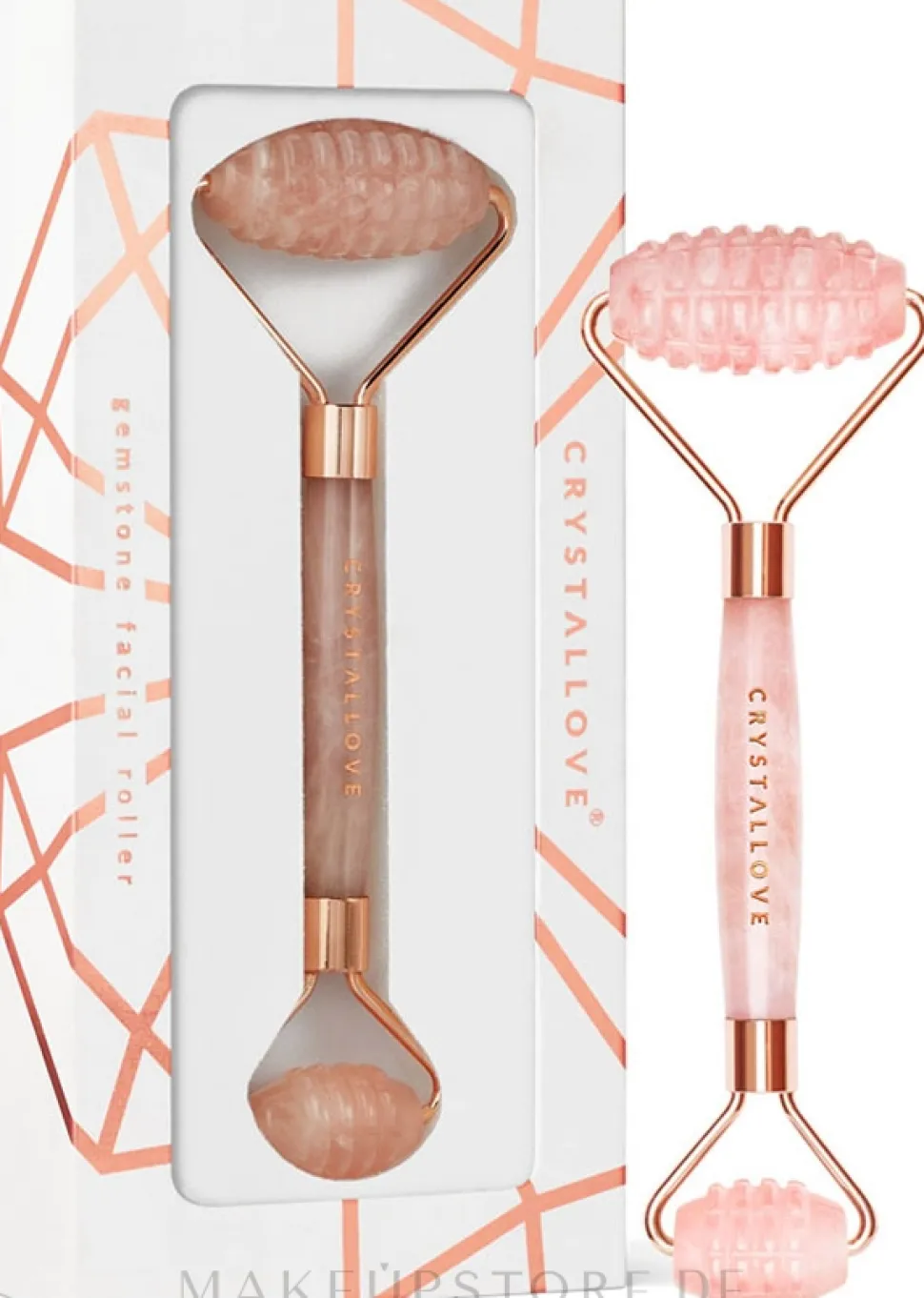 3D Gesichtsmassage-Roller aus Rosenquarz