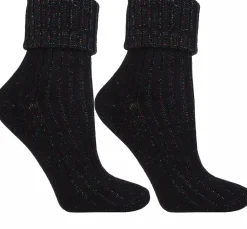 Damen Socken mit Lurex, CSL300-342, schwarz
