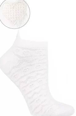 Damen-Knöchelsocken, CSD240-105, weiß mit Herz