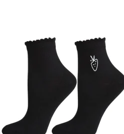 Damensocken 3/4, CSL200-145, schwarz mit Karotten