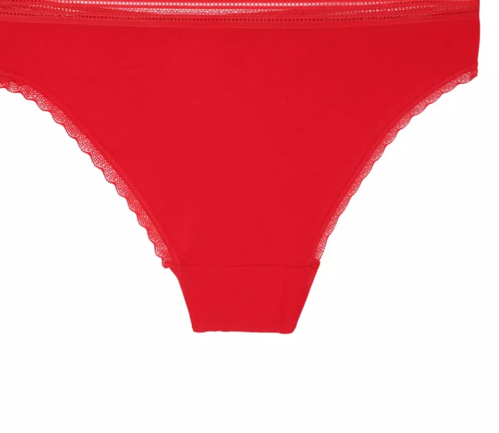 Damen-Spitzen-Slips, rot