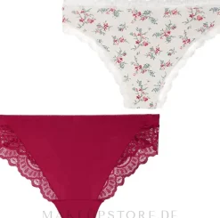 Damenunterhosen Limitierte Auflage, rosa/weiß mit Blumenmuster, 2 Stück