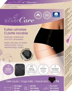 Damen-Urologie-Slips mit hoher Taille, schwarz