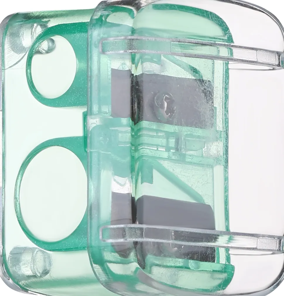 Doppel-Anspitzer mit Kappe, transparent grün