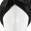 Doppelseitiges Satin-Haartuch schwarz