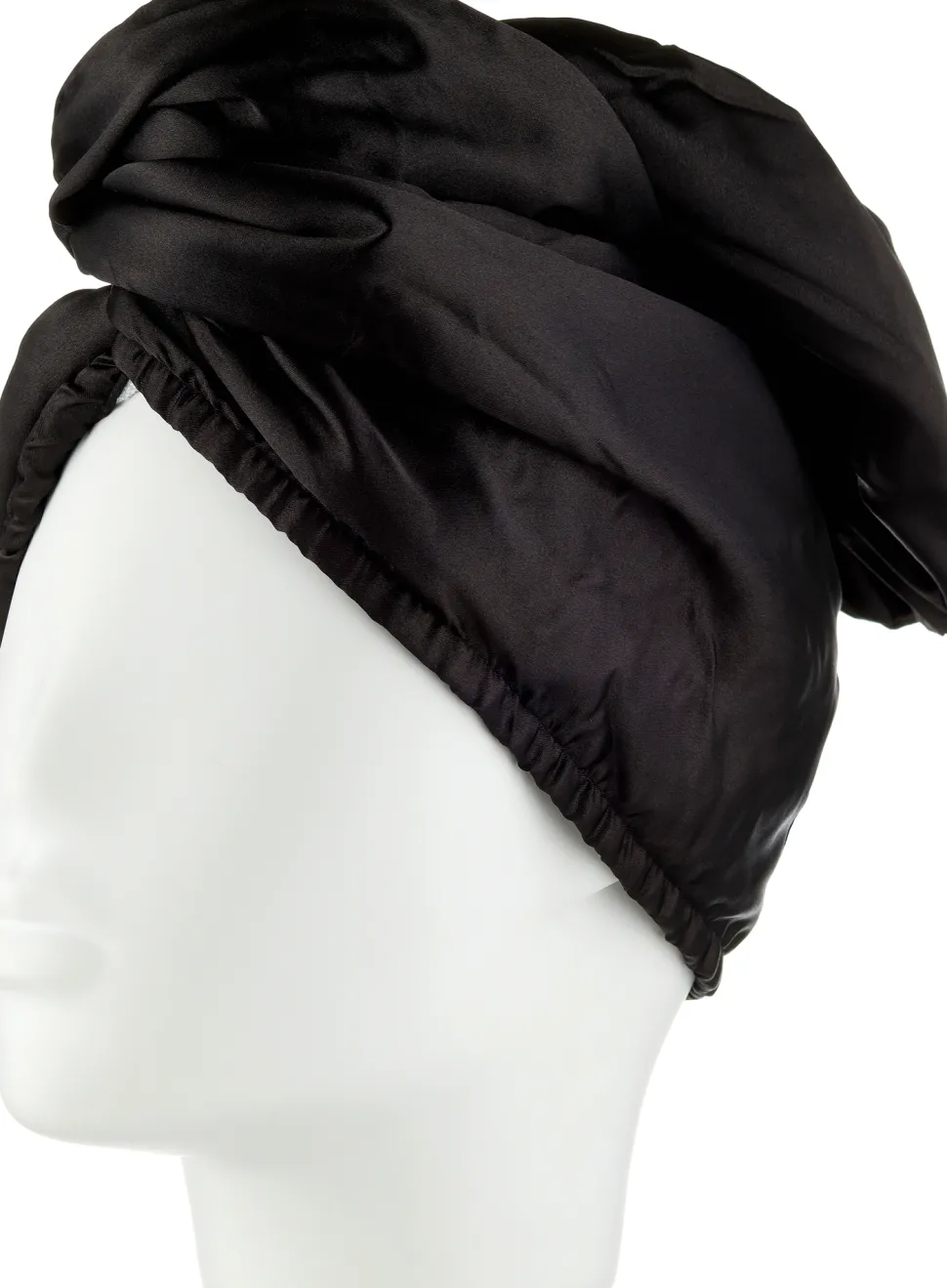 Doppelseitiges Satin-Haartuch schwarz