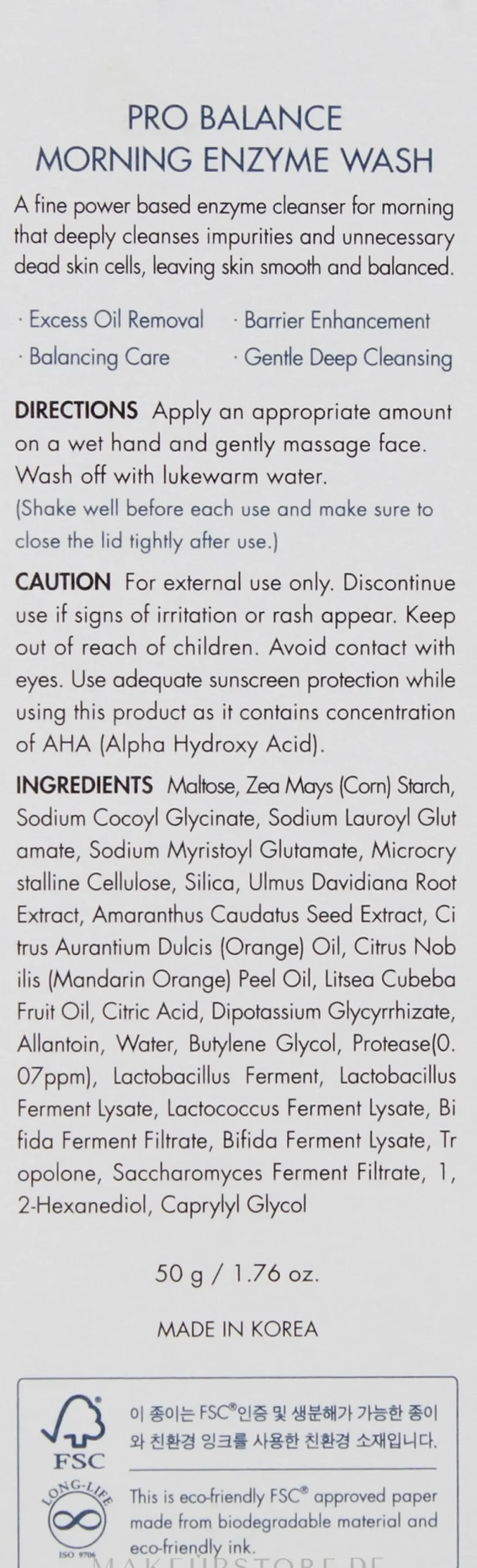 Dr.Ceuracle Pro Balance Morning Enzyme Wash