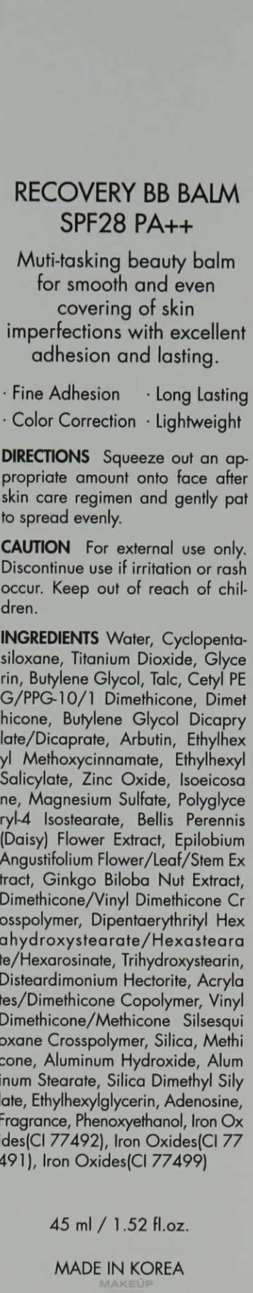 Dr.Ceuracle Recovery BB Balm SPf 28 Pa++