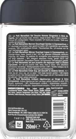 Duschgel und Shampoo für Männer mit Ingwer und Zypresse