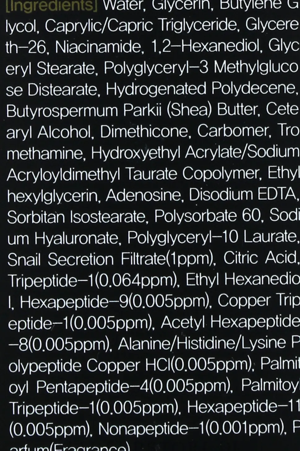 Emulsion mit schwarzem Schneckenschleim und Peptiden