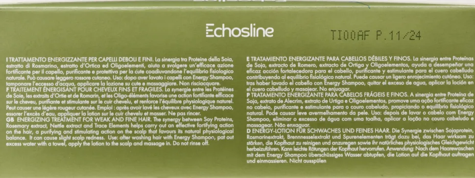 Energiespendende Lotion für dünnes und schwaches Haar in Ampullen